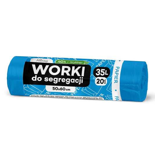 Worki na śmieci 35L niebieskie ALLBAG