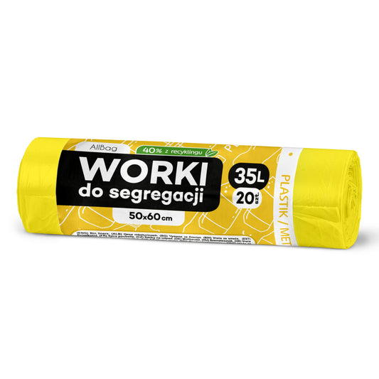 Worki na śmieci 35L żółte ALLBAG