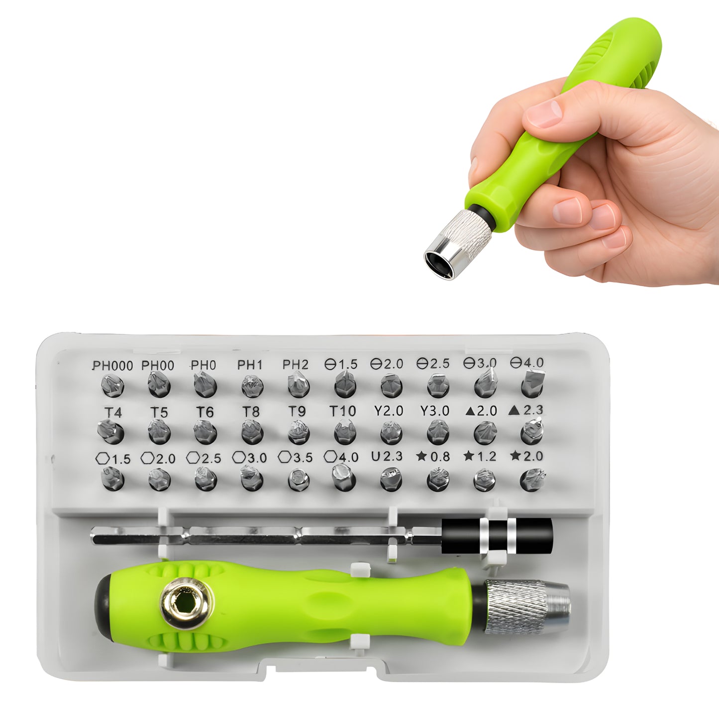Zestaw precyzyjnych wkrętaków 32 szt. – UNIWERSALNE ŚRUBOKRĘTYDO ELEKTRONIKI I DOMU
