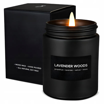 Świeca sojowa zapachowa w czarnym szkle – ELEGANCKA ŚWIECZKA PREMIUM DO DOMU I NA PREZENT