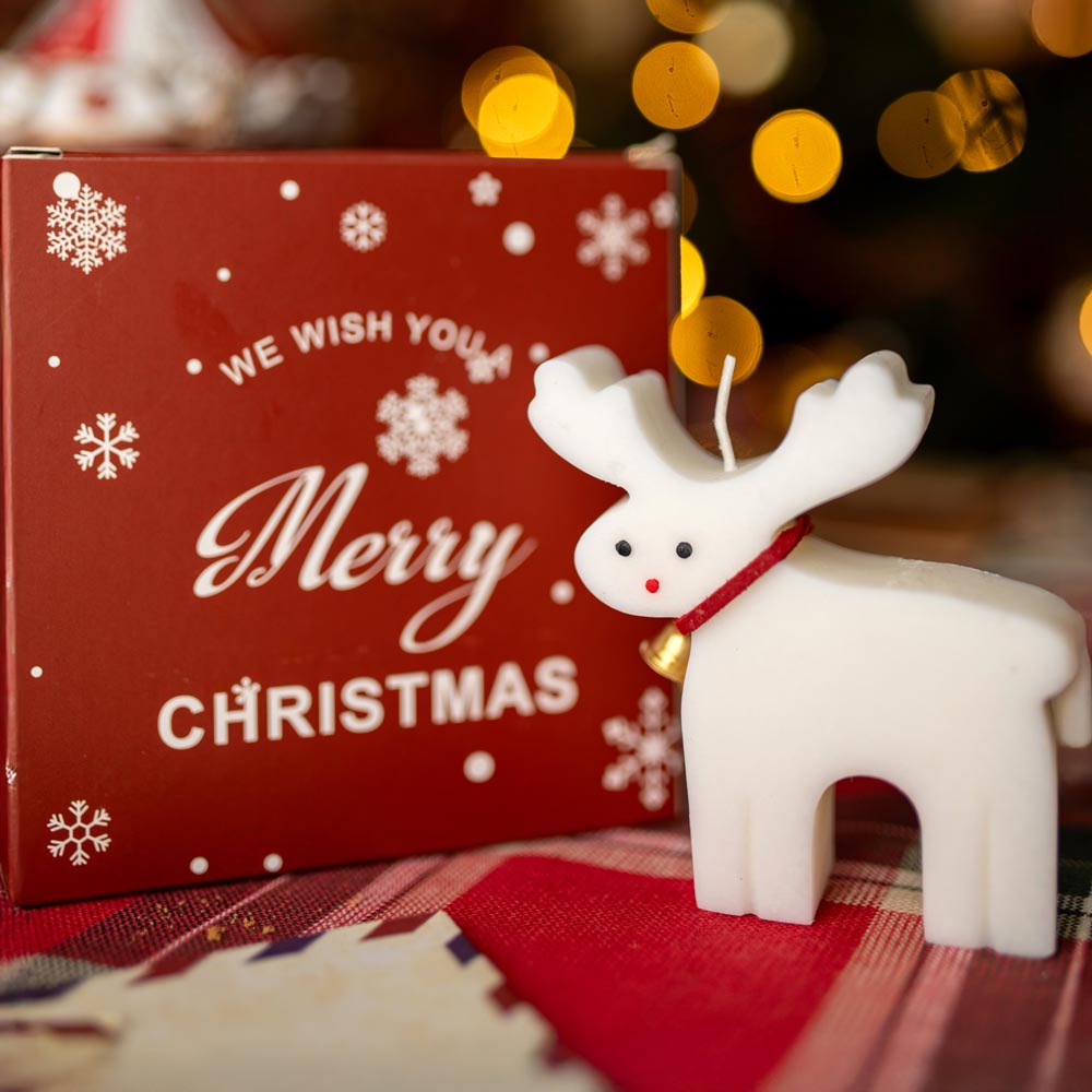 Świeca sojowa tradycyjna - RENIFER - świeczka na prezent, OZDOBNA ŚWIECZKA