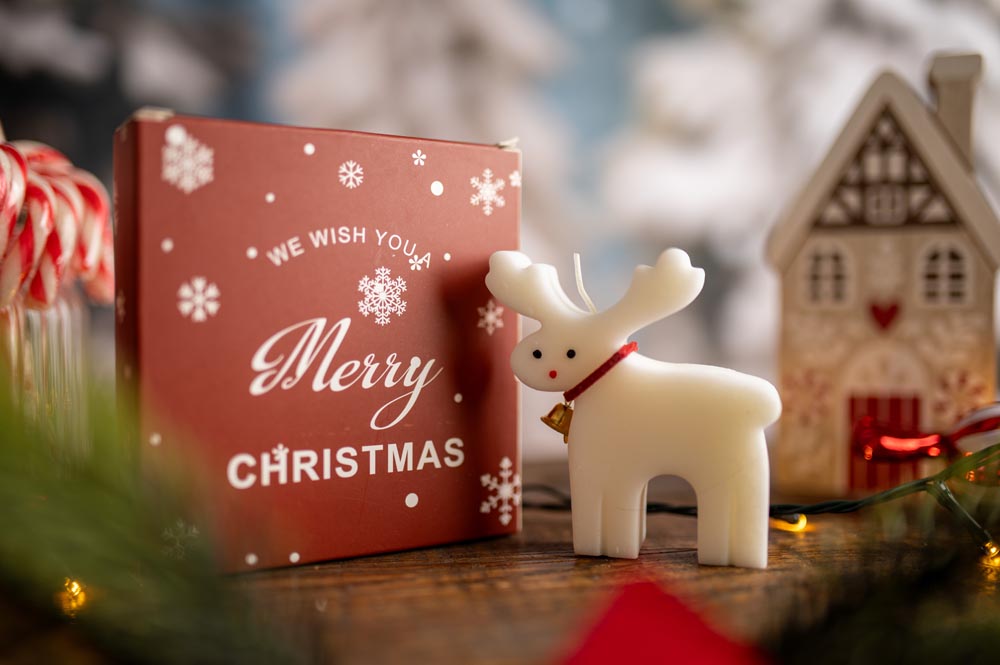 Świeca sojowa tradycyjna - RENIFER - świeczka na prezent, OZDOBNA ŚWIECZKA