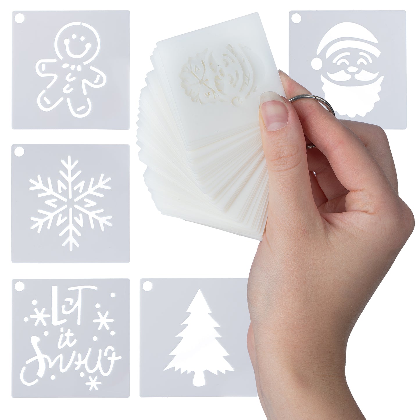 Szablony do sztucznego śniegu - ZESTAW 50szt - WIELORAZOWE