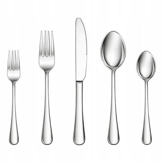 Komplet sztućców 20 elementów dla 4 osób stal nierdzewna - ELEGANCKI ZESTAW OBIADOWY TRWAŁE I NOWOCZESNE SZTUĆCE DO KUCHNI
