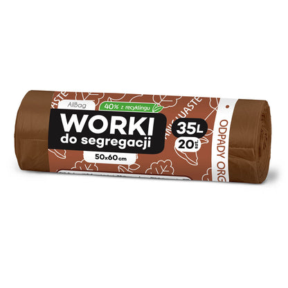 Worki na śmieci 35L brązowe ALLBAG