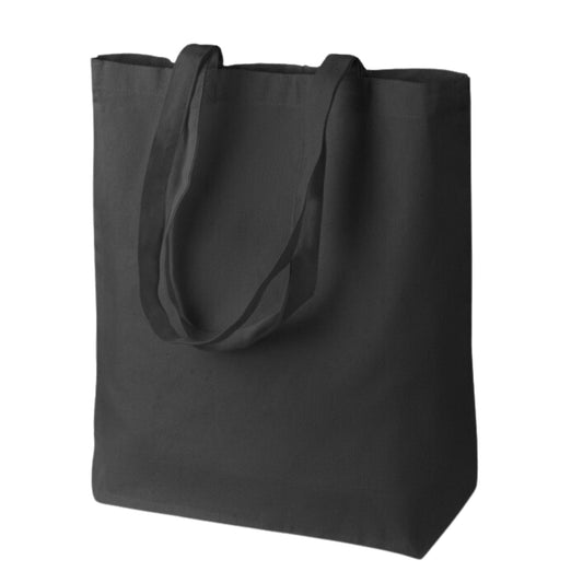 Torba bawełniana z dnem 38x42x8cm CZARNA 220g z długim uchwytem ECO