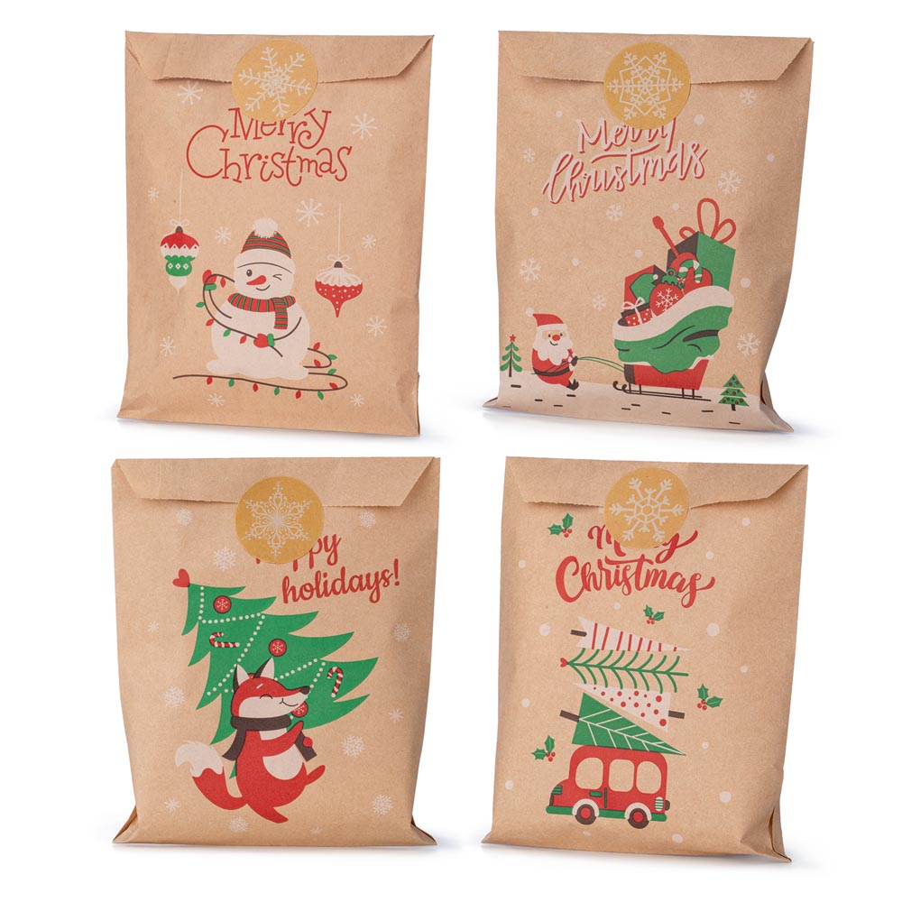 Kalendarz adwentowy, świąteczne torebki prezentowe 24szt