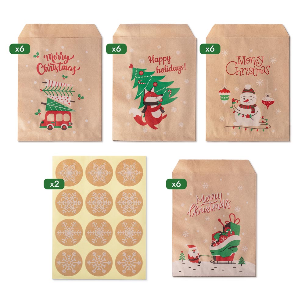 Kalendarz adwentowy, świąteczne torebki prezentowe 24szt