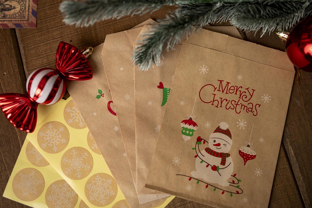 Kalendarz adwentowy, świąteczne torebki prezentowe 24szt