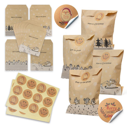 Kalendarz adwentowy, torebki świąteczne prezentowe 24szt