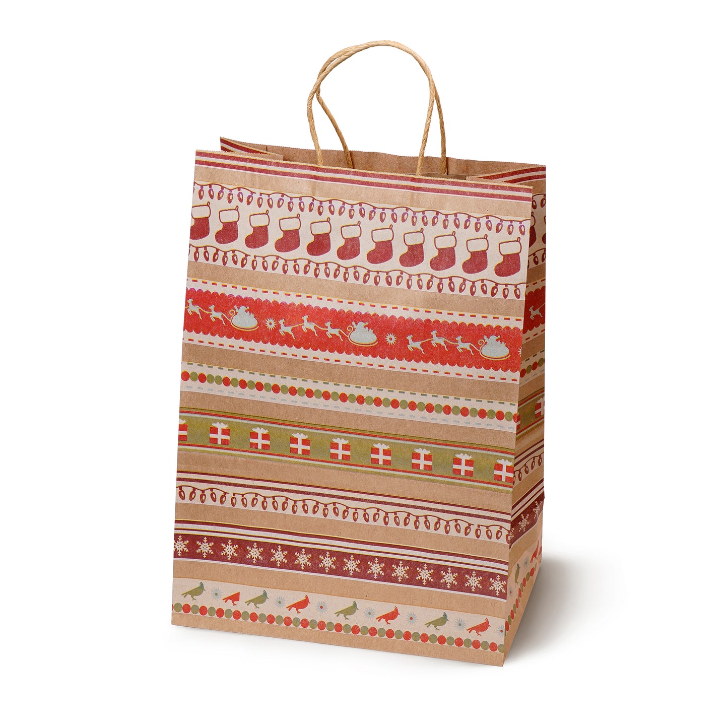 Papierowe torebki świąteczne na prezenty - 270x210x110mm - ZESTAW #10 - ŚREDNI ROZMIAR