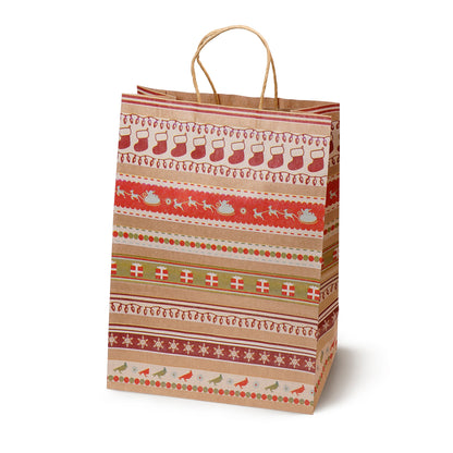 Papierowe torebki świąteczne na prezenty - 270x210x110mm - ZESTAW #10 - ŚREDNI ROZMIAR