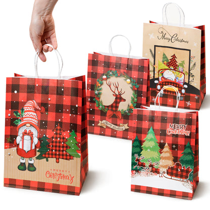 Papierowe torebki świąteczne na prezenty - 330x260x120mm - ZESTAW #11 - DUŻY ROZMIAR