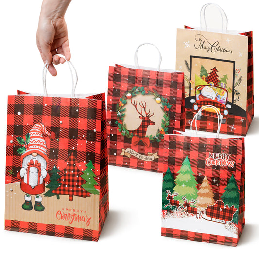 Papierowe torebki świąteczne na prezenty - 330x260x120mm - ZESTAW #11 - DUŻY ROZMIAR