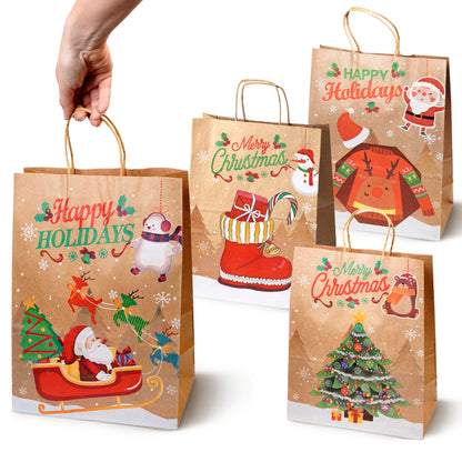 Zestaw Papierowych torebek świątecznych - 330x260x120 - 4 rodzaje - ZESTAW #1 - DUŻY ROZMIAR