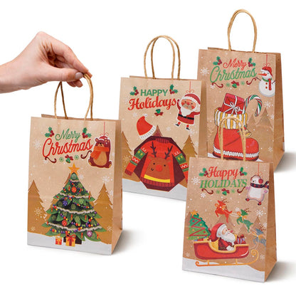 Zestaw Papierowych torebek świątecznych - 210x80x150 - 4 rodzaje - ZESTAW #1 - MAŁY ROZMIAR