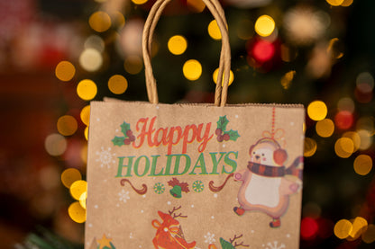 Zestaw Papierowych torebek świątecznych - 330x260x120 - 4 rodzaje - ZESTAW #1 - DUŻY ROZMIAR