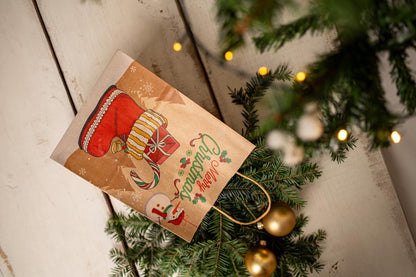 Zestaw Papierowych torebek świątecznych - 210x80x150 - 4 rodzaje - ZESTAW #1 - MAŁY ROZMIAR