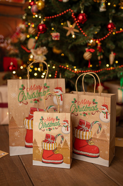 Zestaw Papierowych torebek świątecznych - 330x260x120 - 4 rodzaje - ZESTAW #1 - DUŻY ROZMIAR