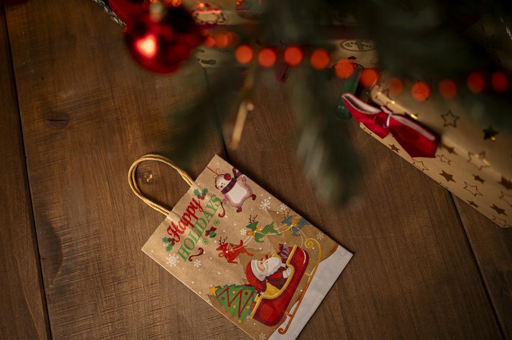 Zestaw Papierowych torebek świątecznych - 210x80x150 - 4 rodzaje - ZESTAW #1 - MAŁY ROZMIAR