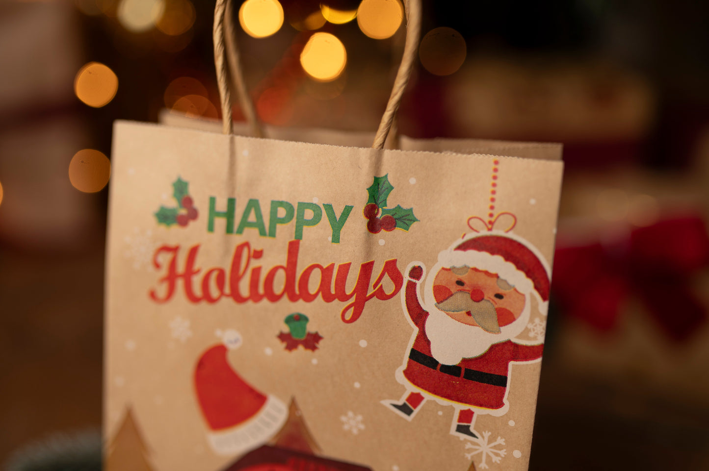 Zestaw Papierowych torebek świątecznych - 330x260x120 - 4 rodzaje - ZESTAW #1 - DUŻY ROZMIAR