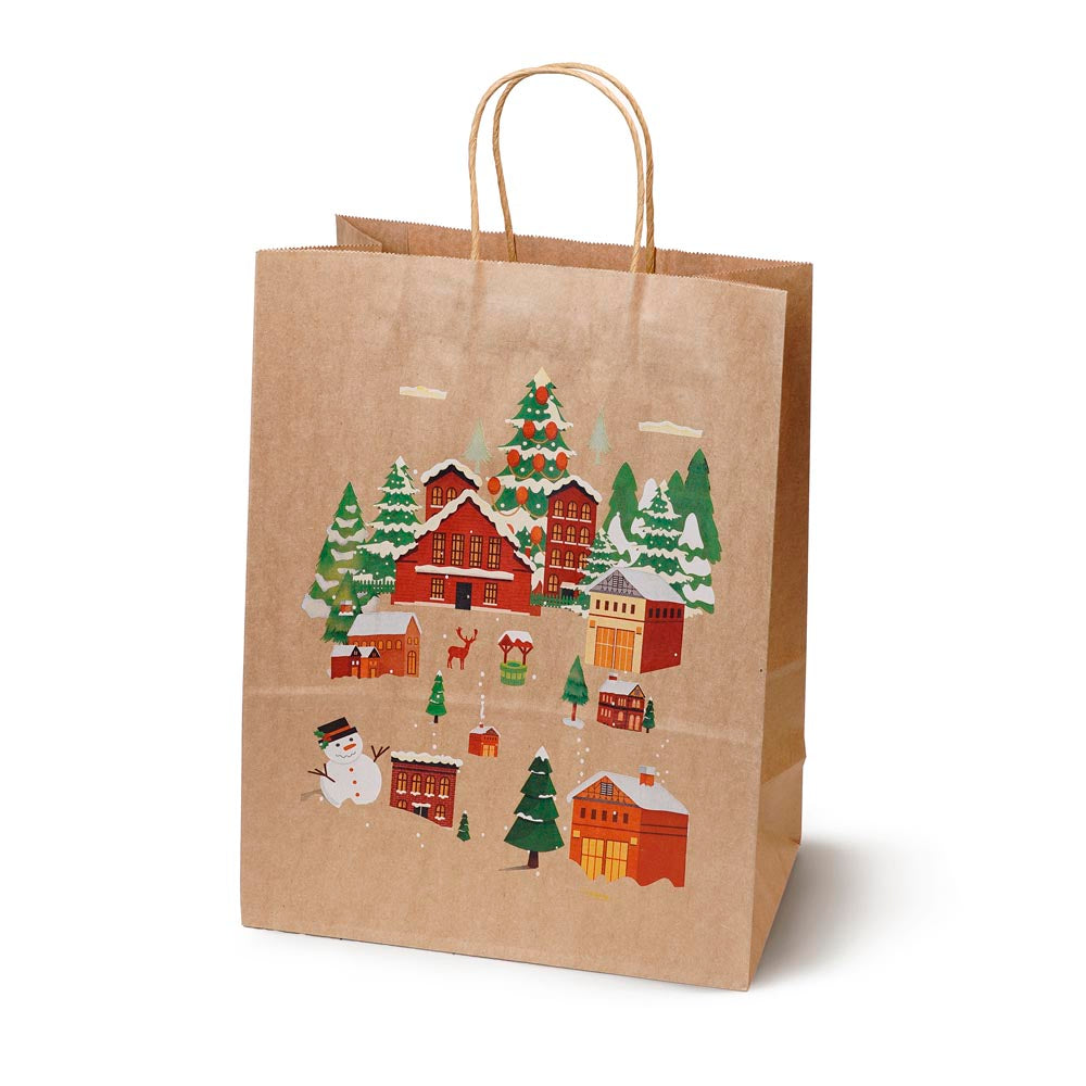 Torebki papierowe na prezenty - ŚWIĄTECZNE - 330x260x120mm - 4 wzory - ZESTAW #3 - DUŻY ROZMIAR