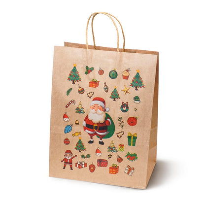 Torebki papierowe na prezenty - ŚWIĄTECZNE - 270x210x110mm - 4 wzory - ZESTAW 3# - ŚREDNI ROZMIAR