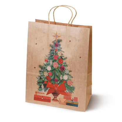 Torby papierowe na prezenty - ŚWIĄTECZNE - 330x260x120mm - 4 wzory - ZESTAW #4 - DUŻY ROZMIAR