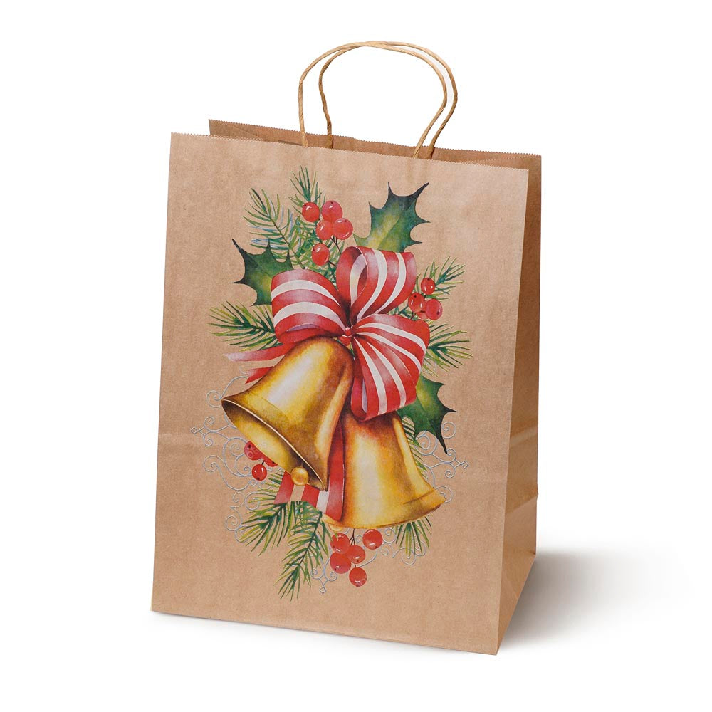 Torby papierowe na prezenty - ŚWIĄTECZNE - 210x150x80mm - 4 wzory - ZESTAW #4 - MAŁY ROZMIAR