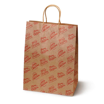 Papierowe torebki świąteczne na prezenty - 330x260x120mm - 4 wzory - ZESTAW #5 - DUŻY ROZMIAR