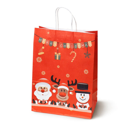 Papierowe torebki świąteczne na prezenty - 330x260x120mm - ZESTAW #6 - DUŻY ROZMIAR