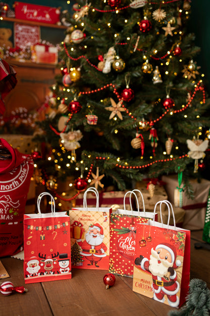 Papierowe torebki świąteczne na prezenty - 330x260x120mm - ZESTAW #6 - DUŻY ROZMIAR