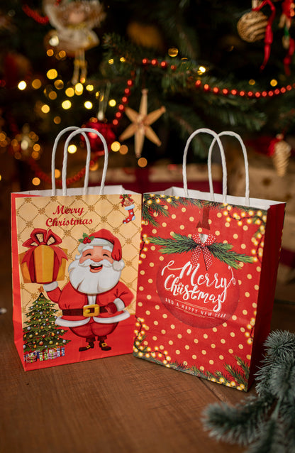 Papierowe torebki świąteczne na prezenty - 330x260x120mm - ZESTAW #6 - DUŻY ROZMIAR