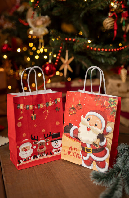 Papierowe torebki świąteczne na prezenty - 210x150x80mm - ZESTAW #6 - MAŁY ROZMIAR