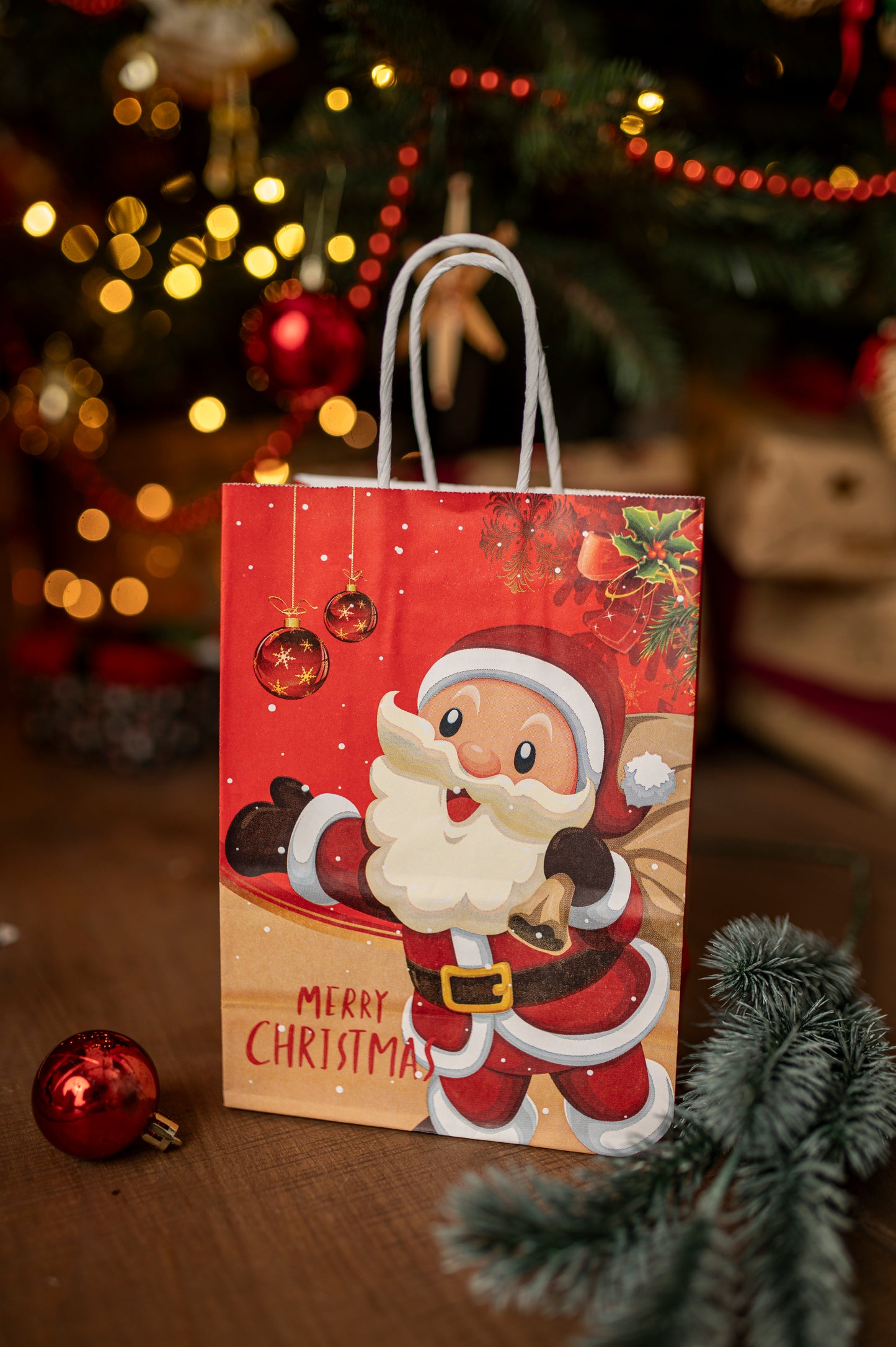 Papierowe torebki świąteczne na prezenty - 210x150x80mm - ZESTAW #6 - MAŁY ROZMIAR