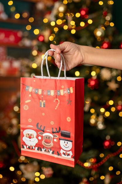 Papierowe torebki świąteczne na prezenty - 330x260x120mm - ZESTAW #6 - DUŻY ROZMIAR