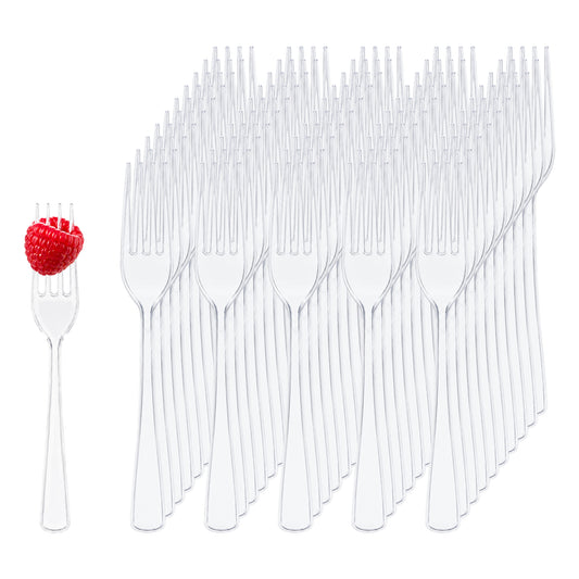 Thick plastic reusable cutlery forks 50 pcs 