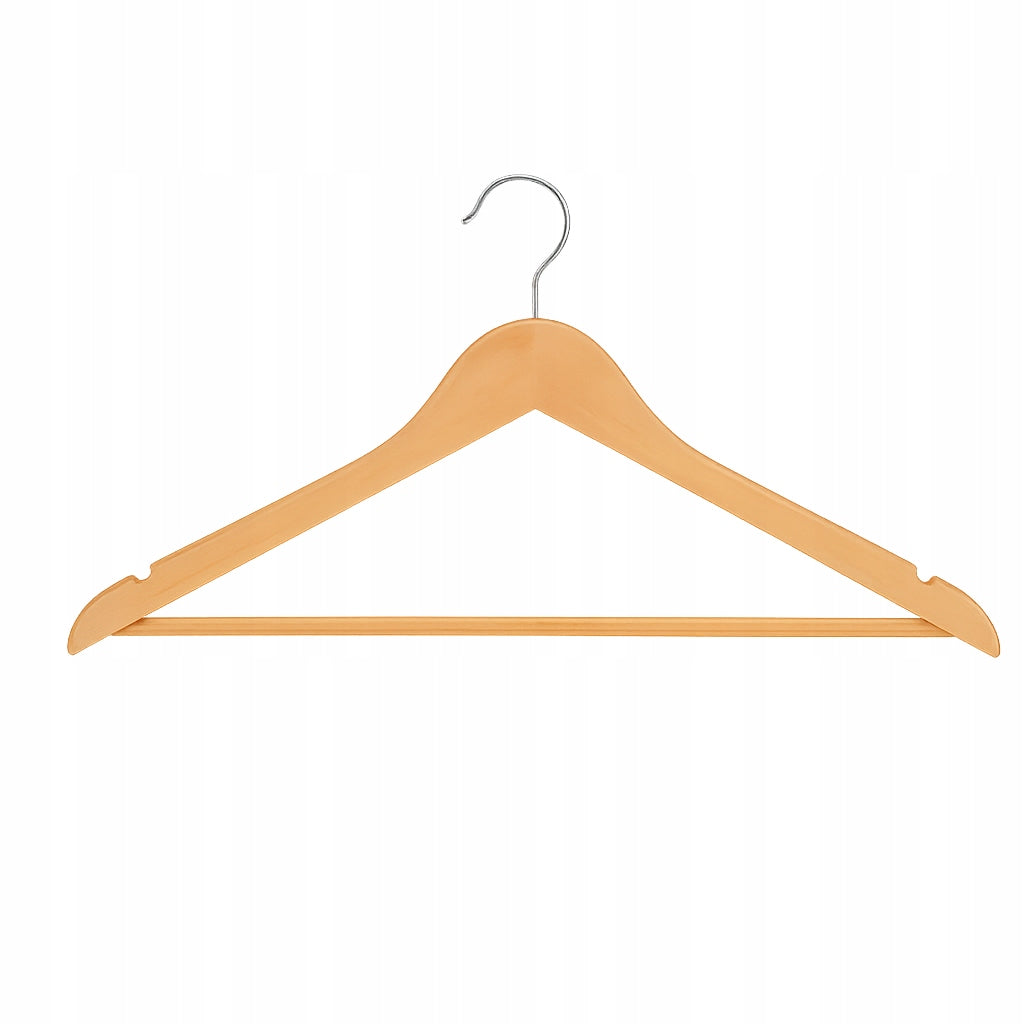 Drewniane wieszaki na ubrania - ZESTAW 10 szt. DO SZAFY, GARDEROBY I PRZEDPOKOJU