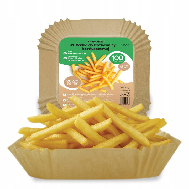 Papierowe wkłady do Air Fryer - TACKI DO FRYTKOWNICY BEZTŁUSZCZOWEJ 100 szt