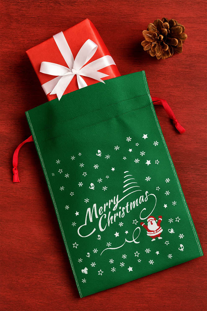 Worki na prezenty - 25x35cm - zielony