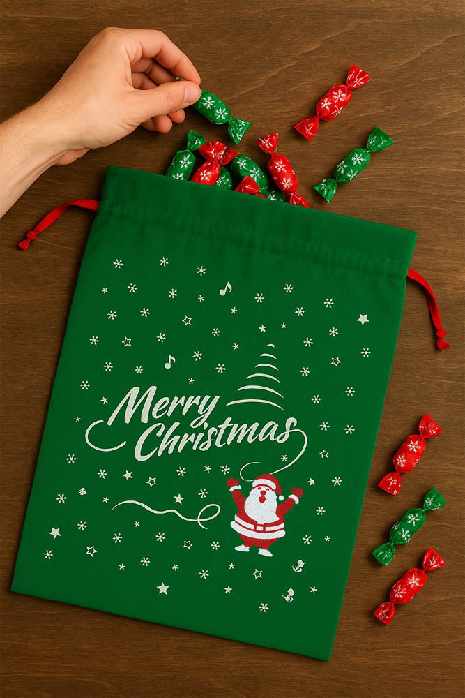 Worki na prezenty - 25x35cm - zielony