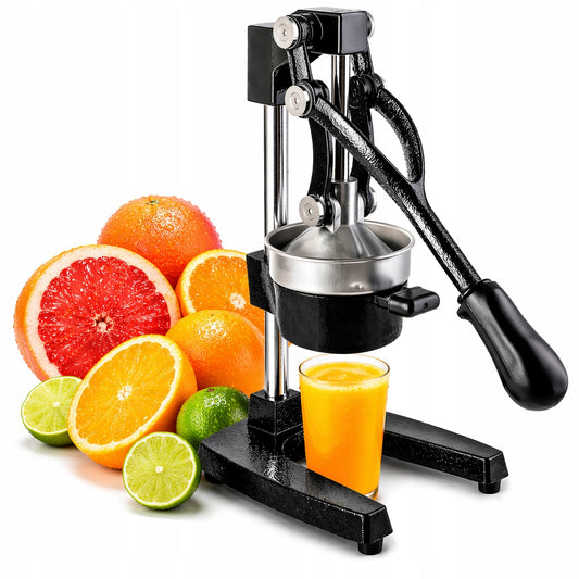 Ręczna wyciskarka do cytrusów solidna czarna duża - WYCISKANIE SOKU Z POMARAŃCZY CYTRYN I LIMONEK MOCNA STALOWA KONSTRUKCJA
