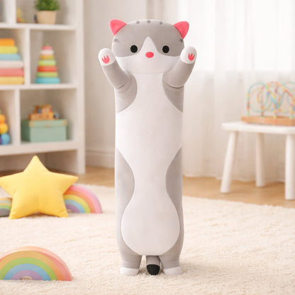 Duży pluszowy kot 50 cm – MIĘKKA MASKOTKA KOTEK, SZARY PLUSZAK DLA DZIECI