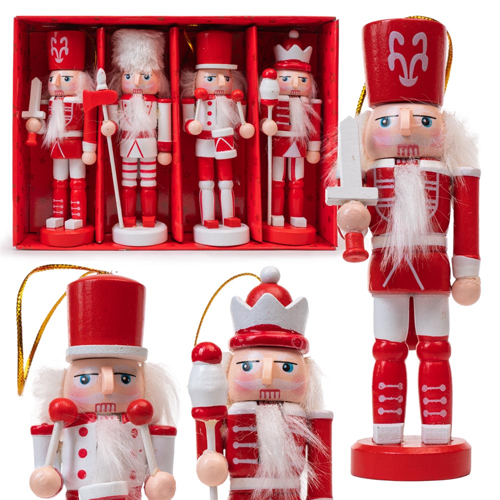 Figurki do zawieszenia - Dziadek do orzechów - ZAWIESZKI NA CHOINKĘ 4szt