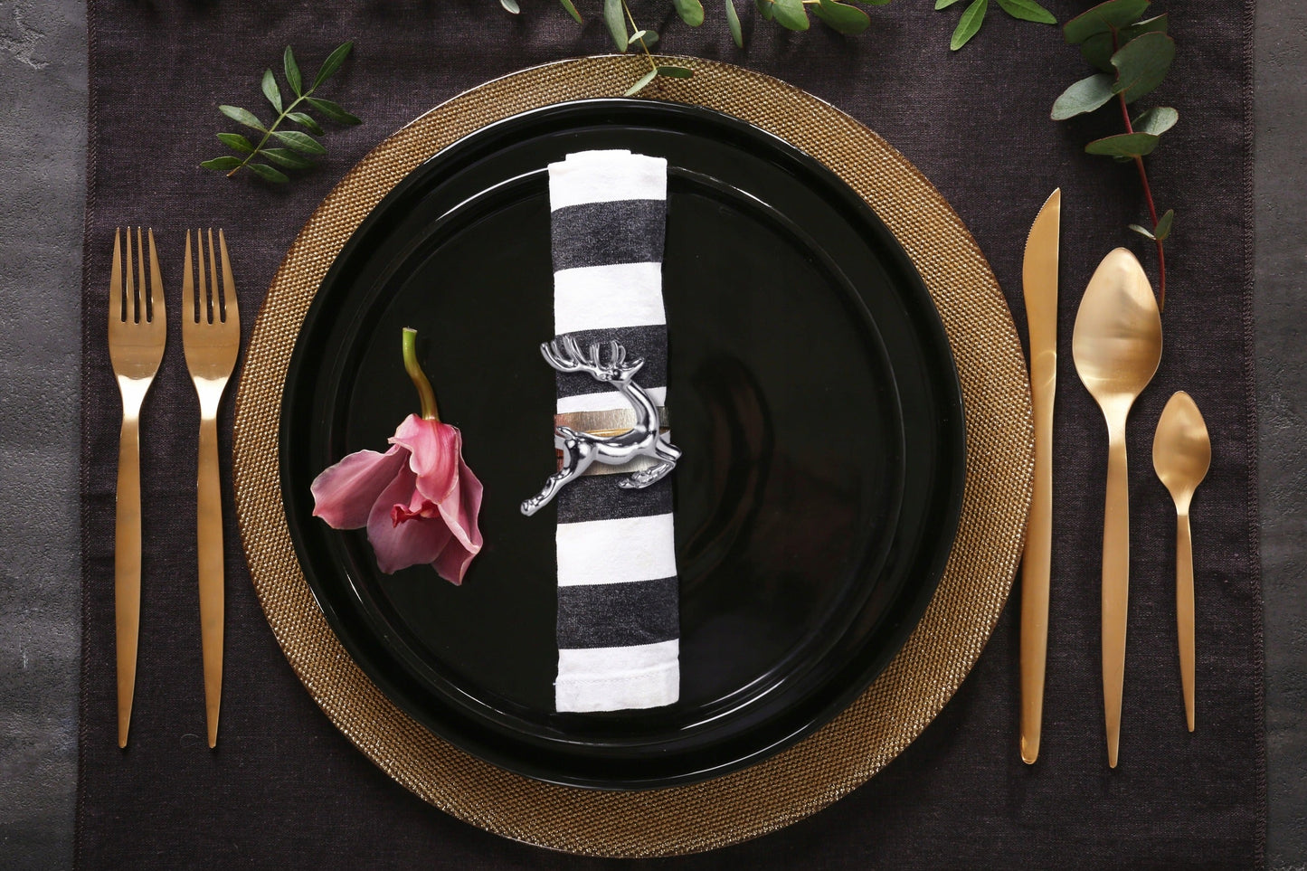 Świąteczna Obrączka na serwetki "Srebrny Renifer"