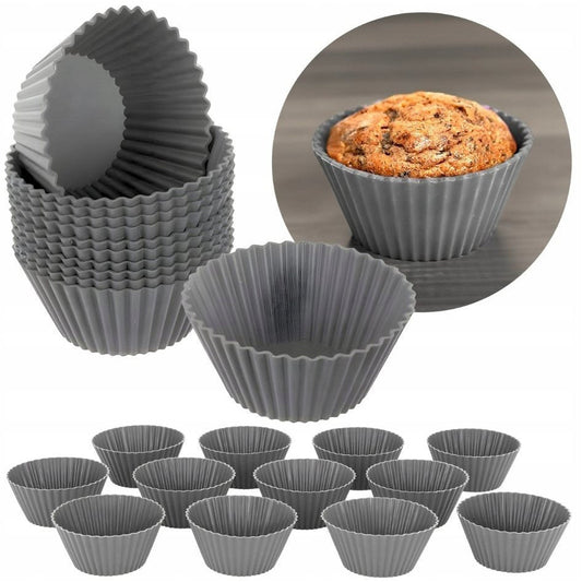 Zestaw silikonowych foremek do muffinek - 12 szt - elastyczne formy do pieczenia