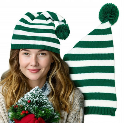 Świąteczna czapka w paski