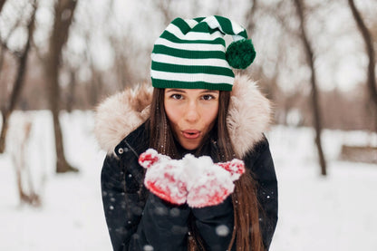 Świąteczna czapka w paski