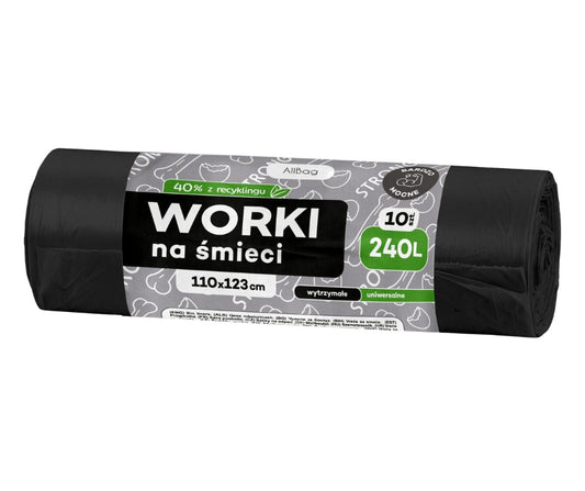 Worki na śmieci 240l czarne ALLBAG
