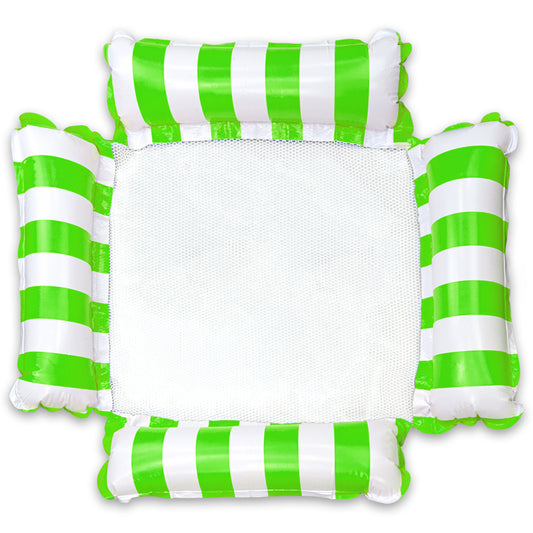 Dmuchany hamak wodny w kolorze zielonym, materac do pływania i wypoczynku na wodzie – b2b allbag